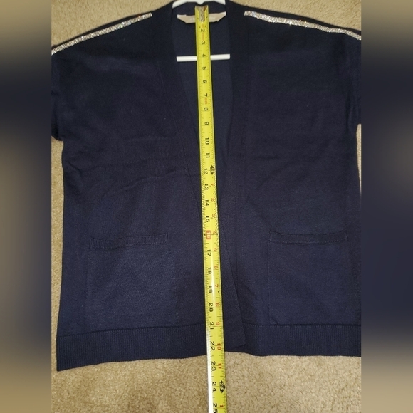 Chloe & Jasmine Diamond Sleeved Navy Blue Cardigan - Picture 12 of 14